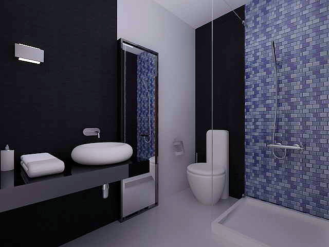 baño azul