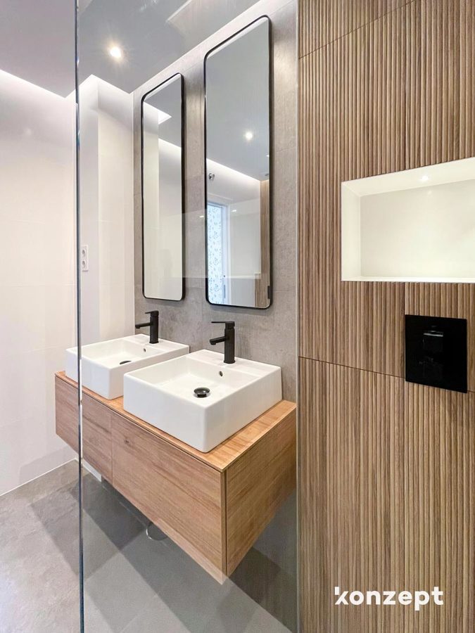 baño en suite doble espejo y seno