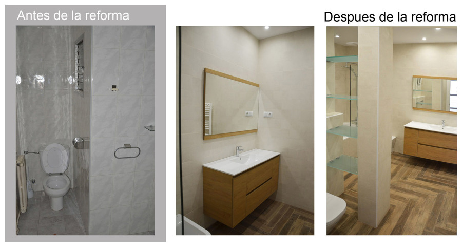 Baño principal antes y despues