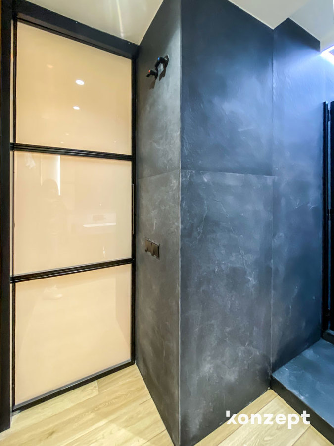 Baño puerta vidrio inteligente