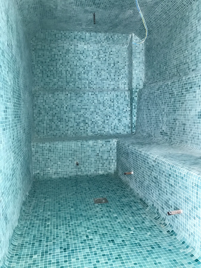 Baño turco de gresite