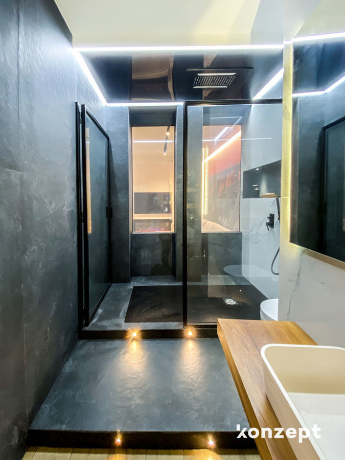 Baño ventanas vidrio inteligente