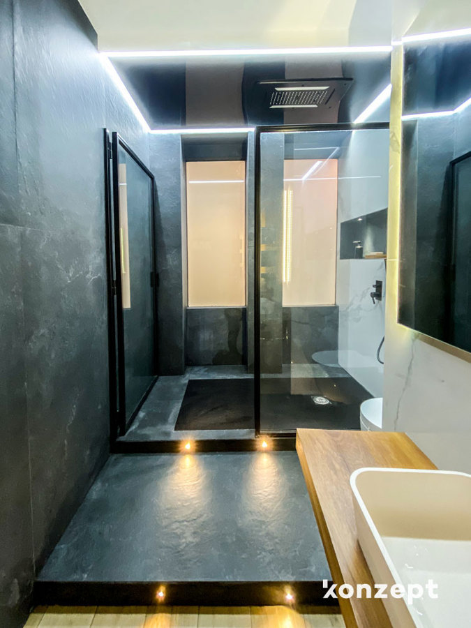 Baño ventanas vidrio inteligente