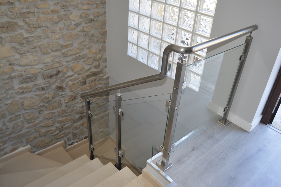 Barandilla acero inoxidable y vidrio