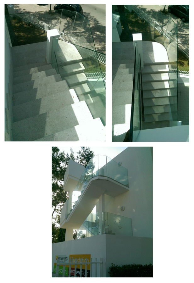 Barandillas Vidrio 8+8 incoloro instaladas