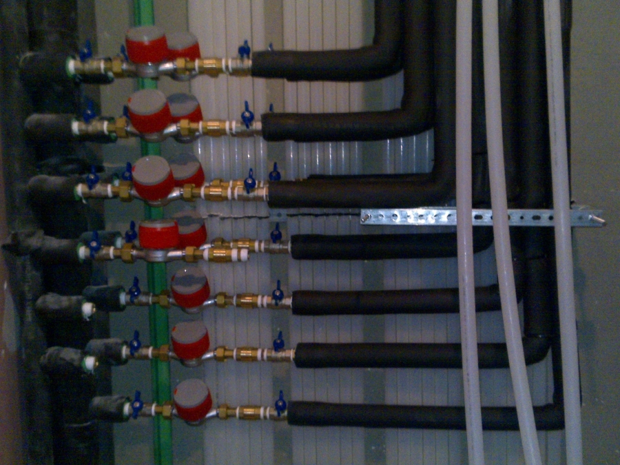 Bateria contadores agua caiente