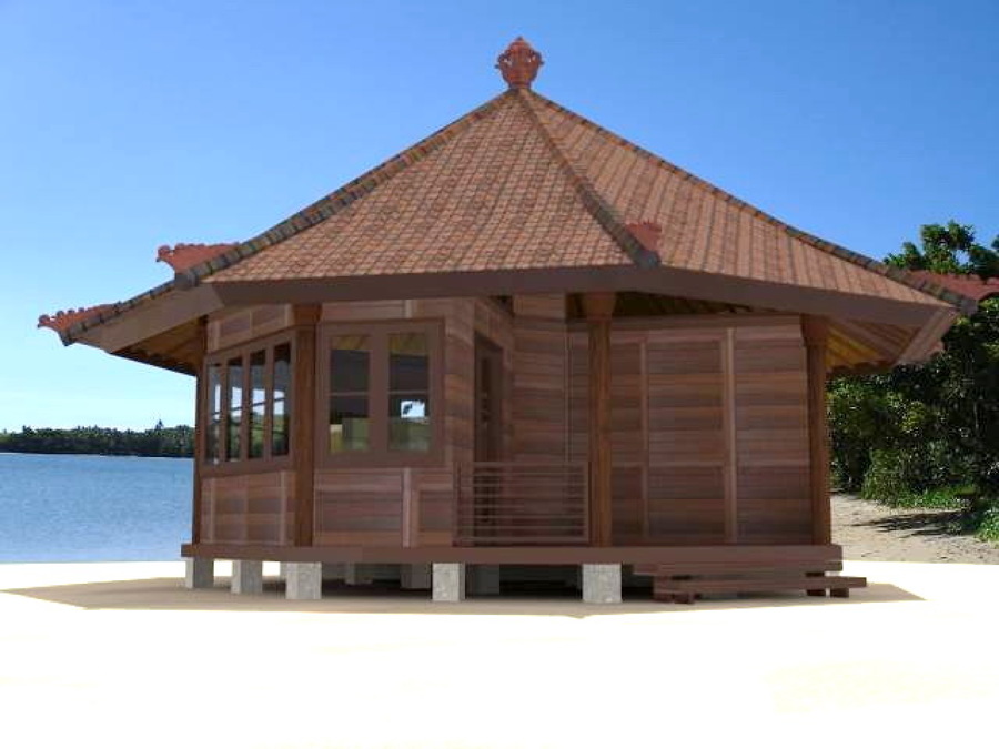 Bungalow de madera tropical de alta densidad