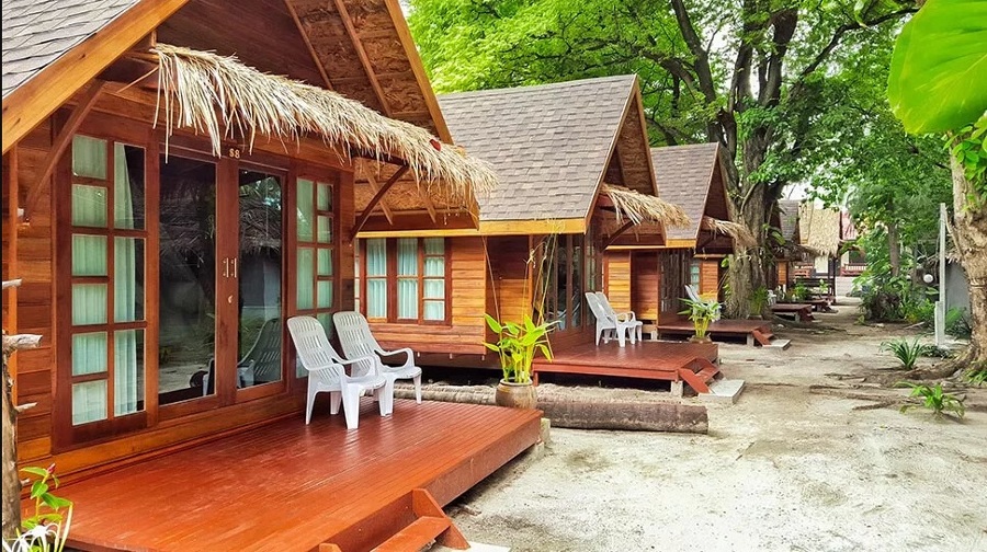 Bungalow de madera tropical de alta densidad