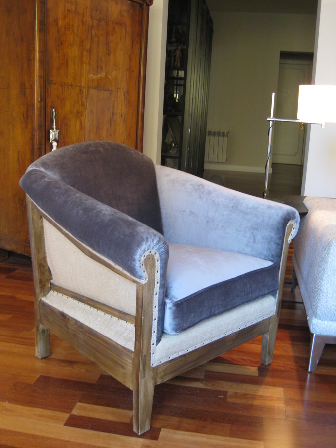 Butaca decosntruída de Crearte en terciopelo