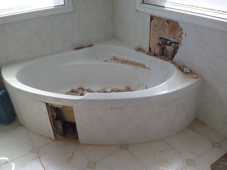 cambio bañera por plato ducha en obra