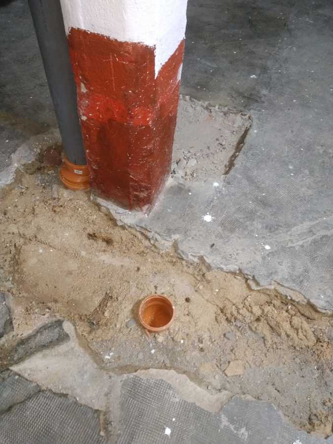 cambio de tubo de la bajante y preparacion para poner sumidero