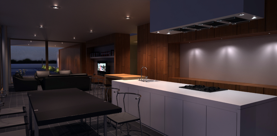 CASA 1. INTERIOR SALÓN-COCINA