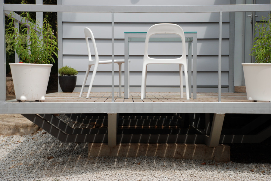 Casa 3x3 Detalle porche y cimentación elevada