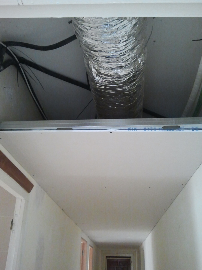 Cerramiento pladur techo pasillo