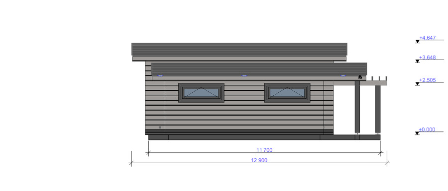 Chalet de madera - Vista lateral direita