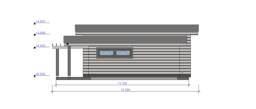 Chalet de madera - Vista lateral esquerda