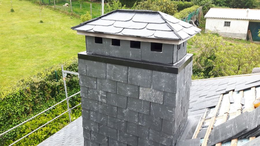 Chimenea de pizarra natural