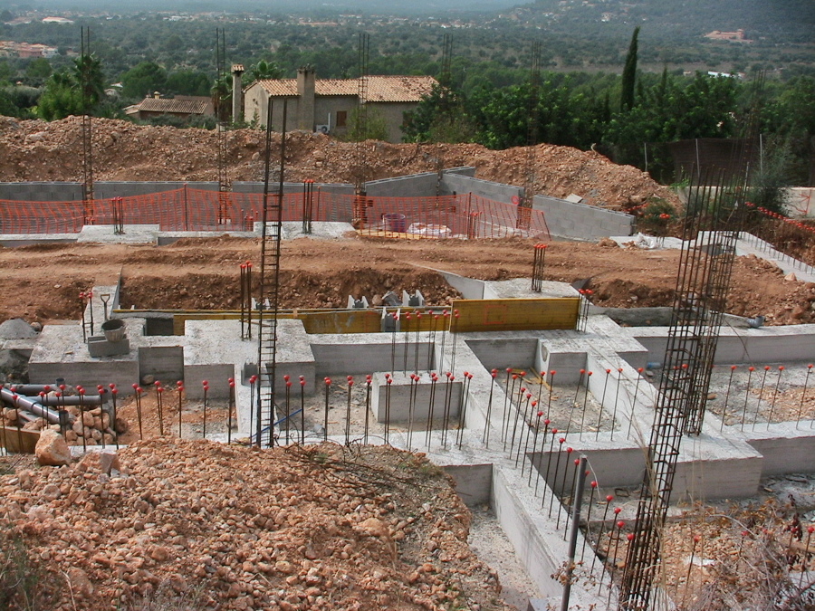 cimentación, arranque pilares