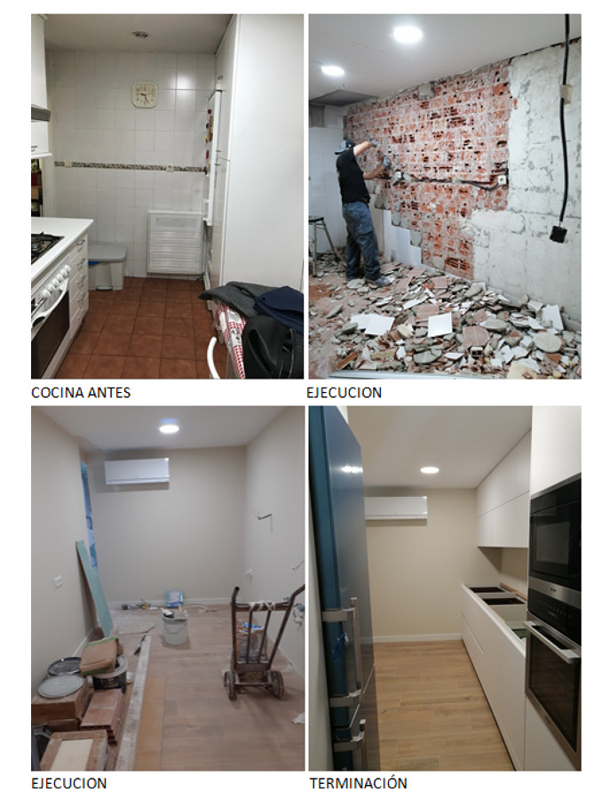 Cocina, antes y después