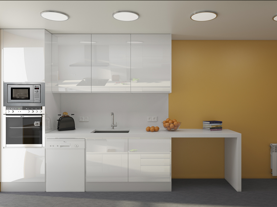 Cocina Blanca con Columna Horno Microondas