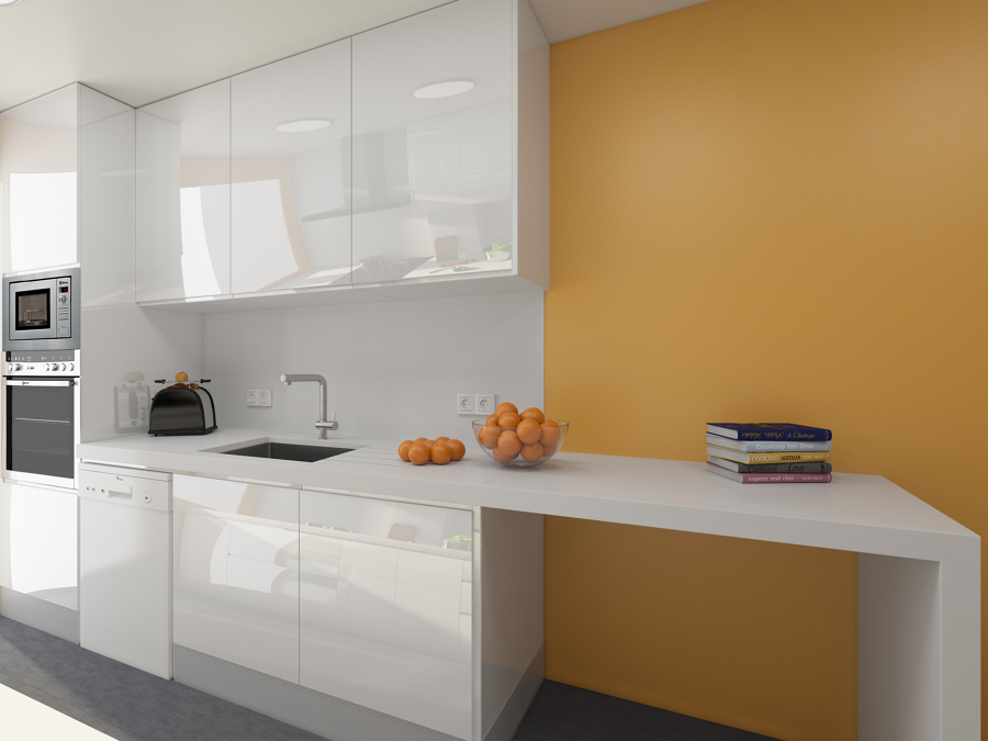 Cocina Blanca con Desayunador