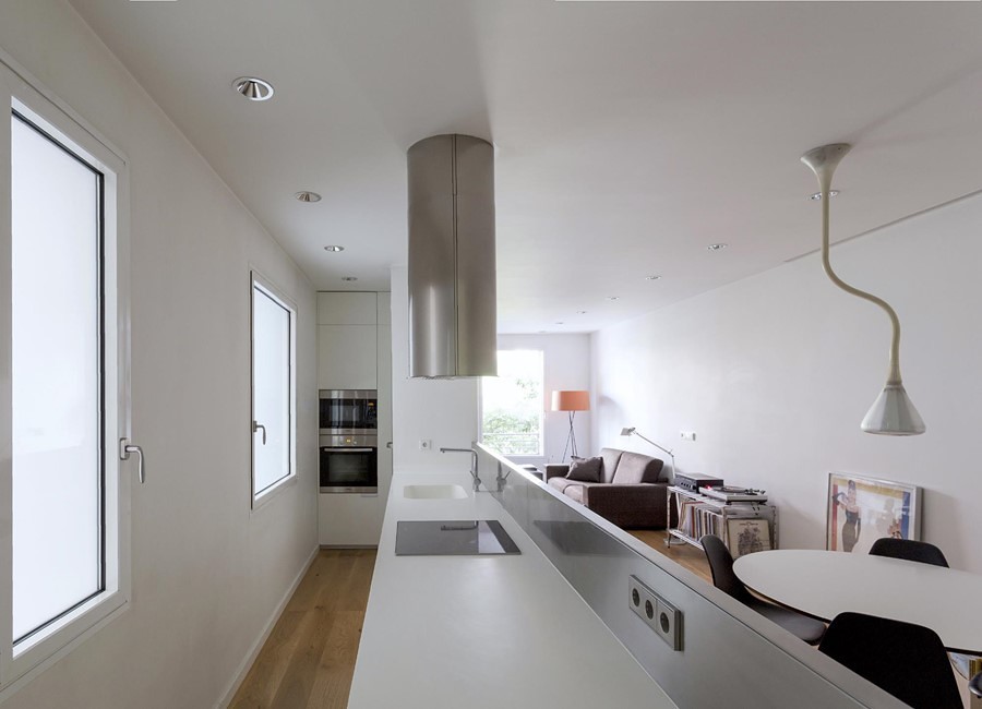 Cocina con campana circular