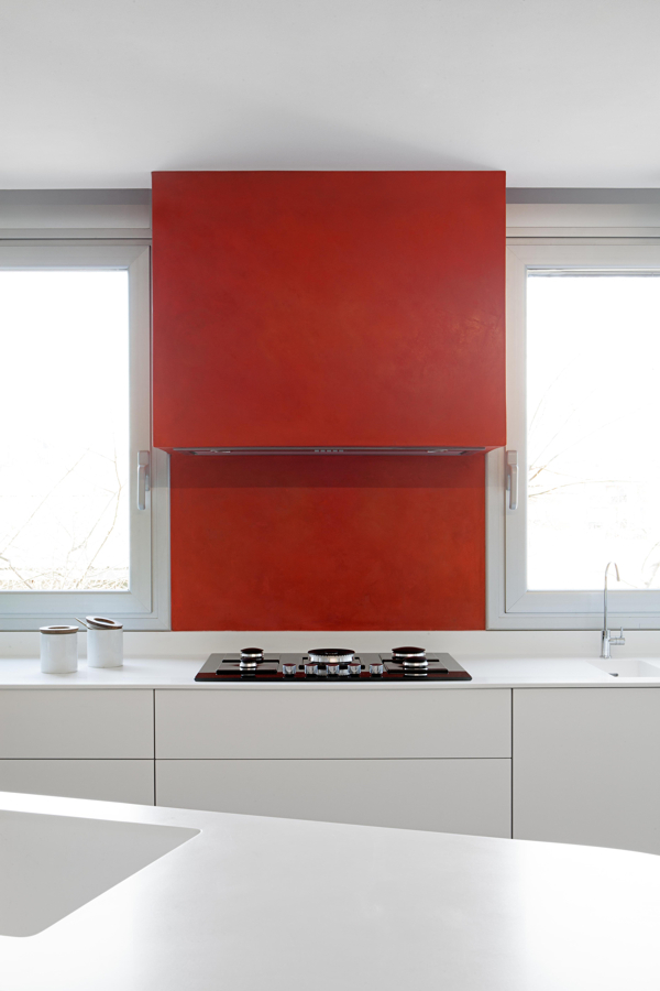 cocina con paredes de colores