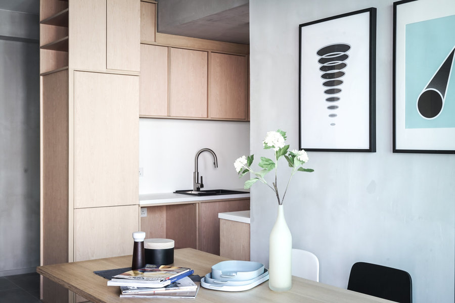 Cocina de madera de roble 