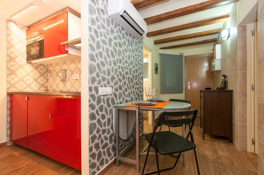 Cocina Integrada en Loft  Reformada .