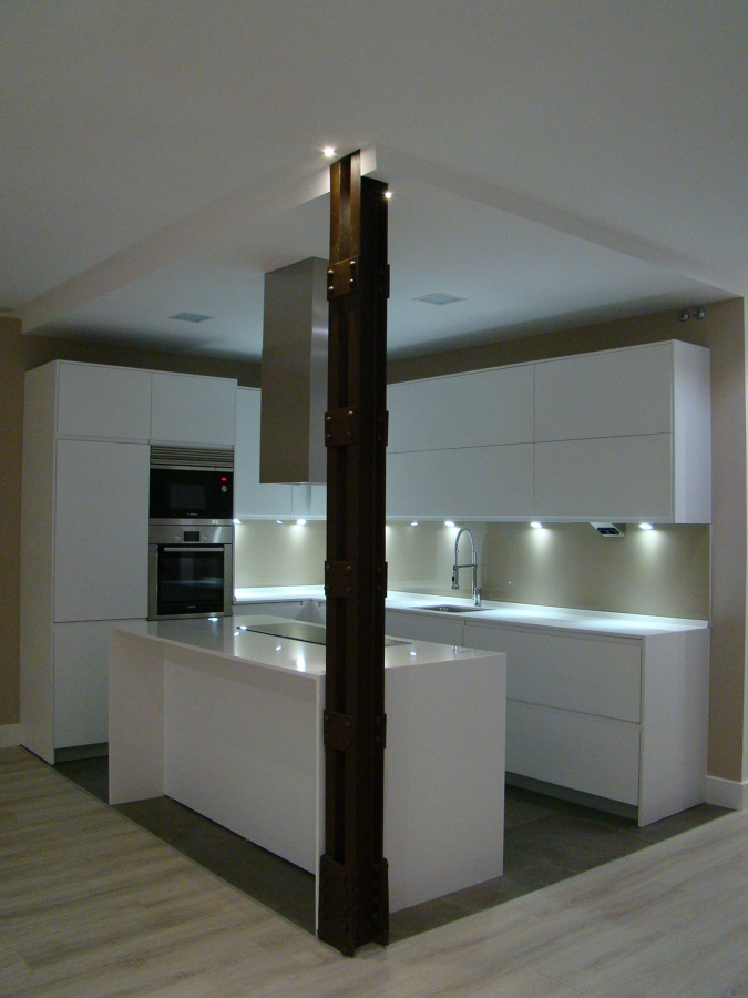 Cocina lacada en blanco