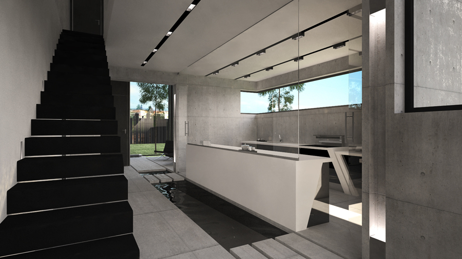 Cocina moderna con iluminación de diseño