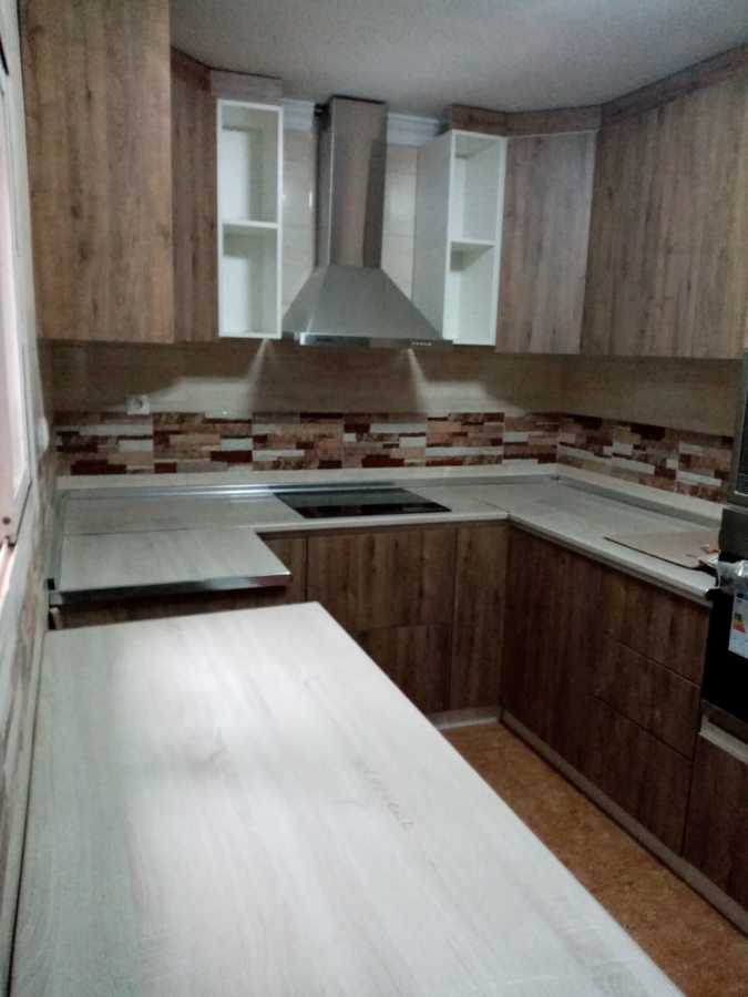 Cocina roble encimera de madera