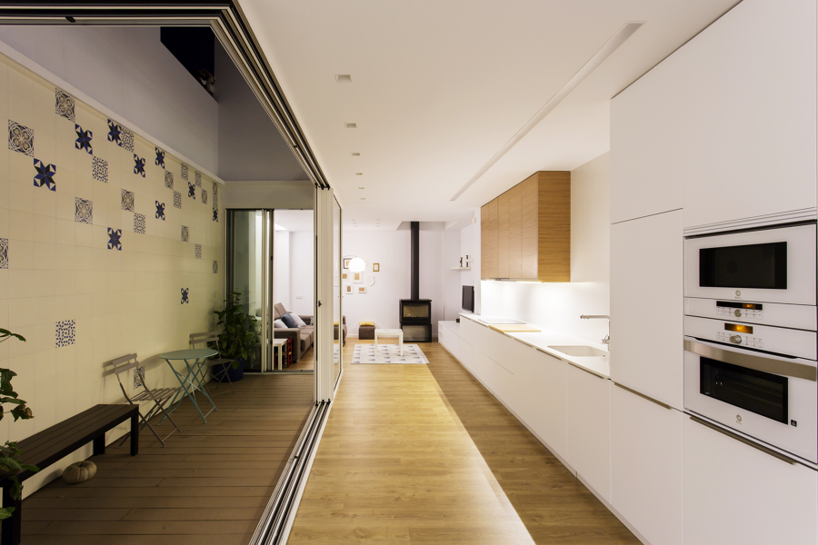 Cocina, Salón y Patio abierto