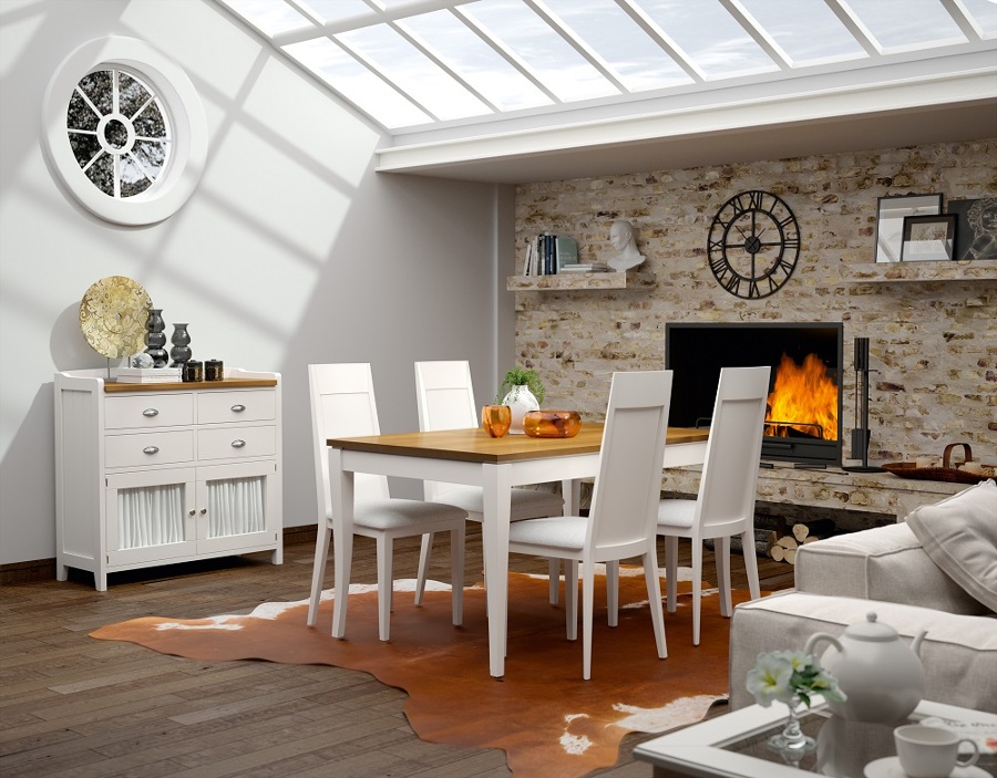 Colección mesa sillas aparador pequeño.