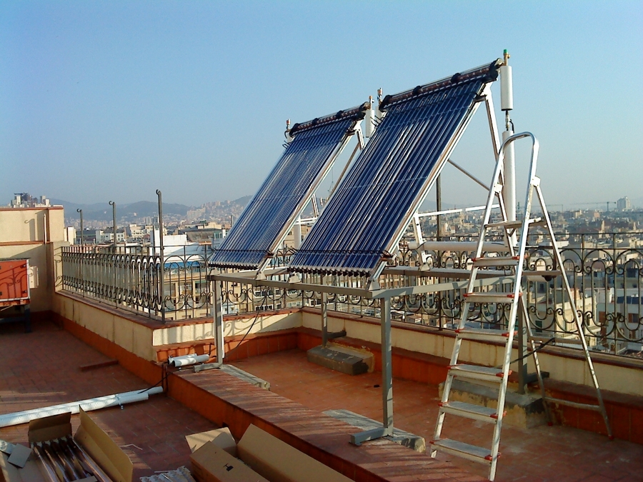 Colectores con los tubos de vacío montados