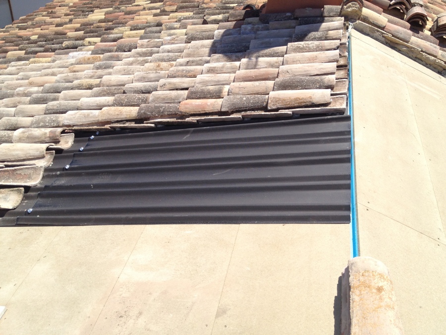 colocación de teja arabe sobre onduline