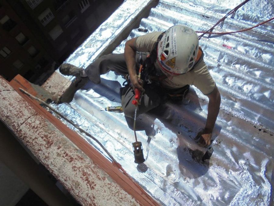 Colocación de tela asfáltica