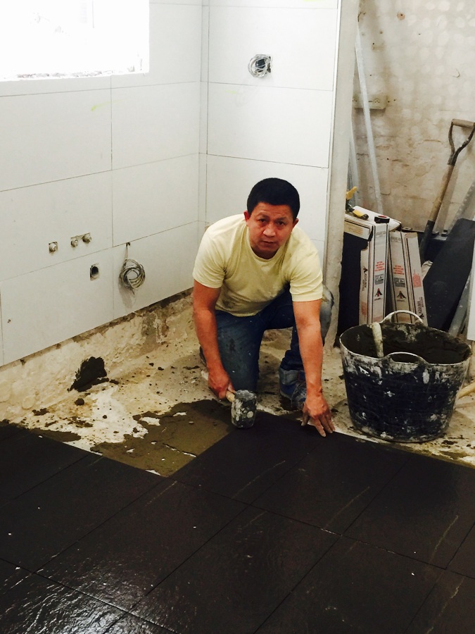 Colocación suelo cocina