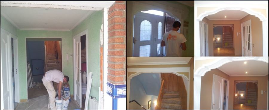 Colocar arcos de moldura escayola y pintar