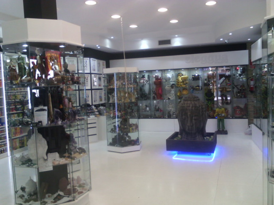 coluna imitación de vitrina giratoria