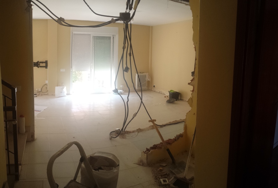 comienzo de los trabajos de demolición.