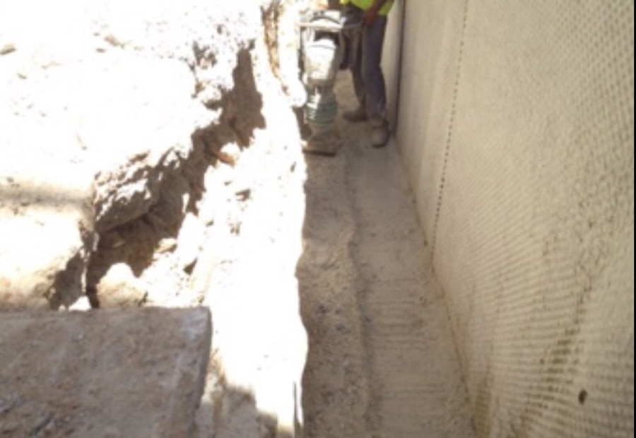 Compactación trasdo de muro