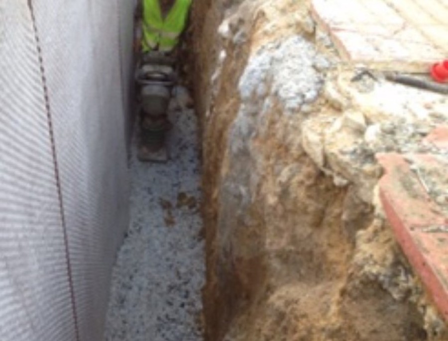 Compactación trasdo de muro