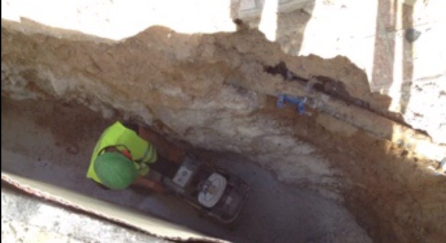 Compactación trasdo de muro