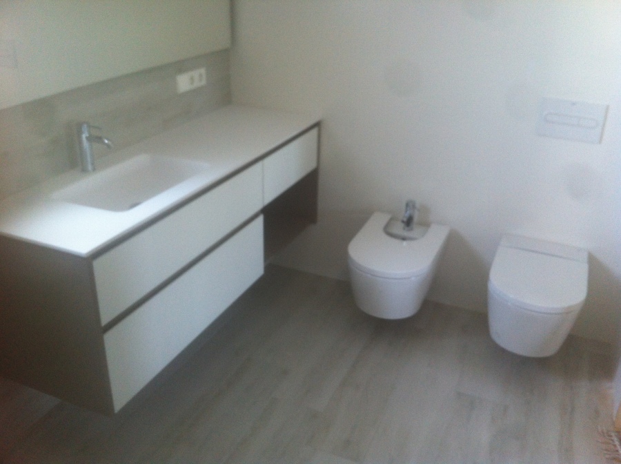 CONJUNTO MUEBLE + INODORO + BIDET SUSPENDIDOS