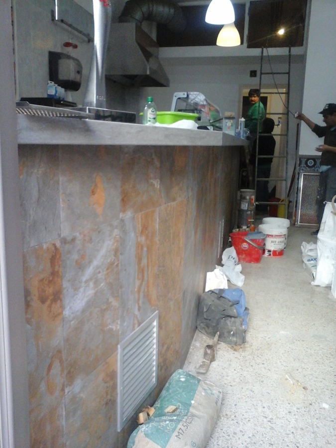 Construcción de barra de bar y encimera