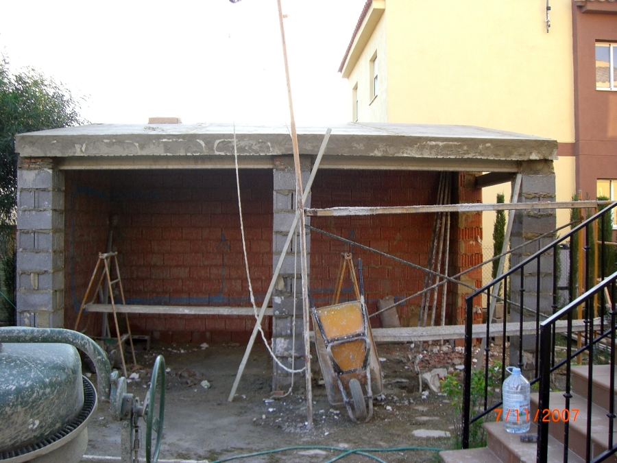 Construccion porche con paellero y lavadero