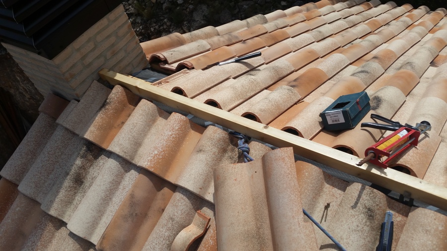 Construccion tejado con rastreles