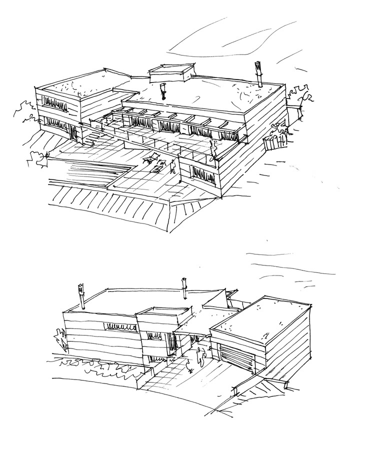 Croquis vivienda unifamiliar.