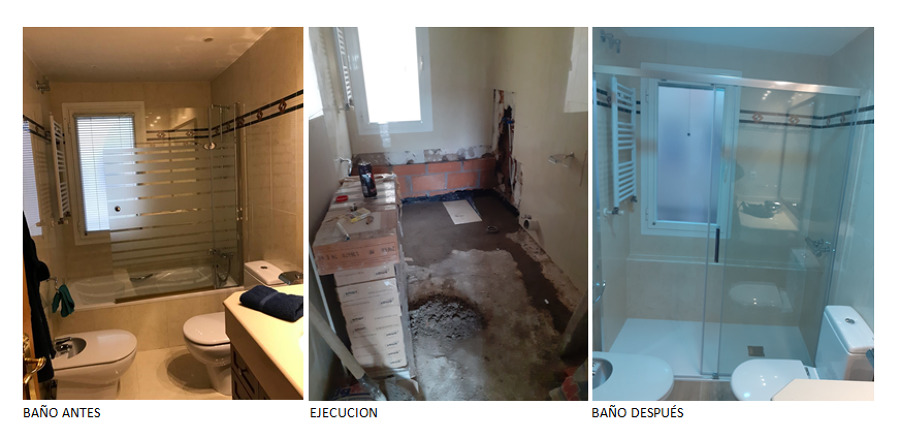 Cuarto de baño, antes y después